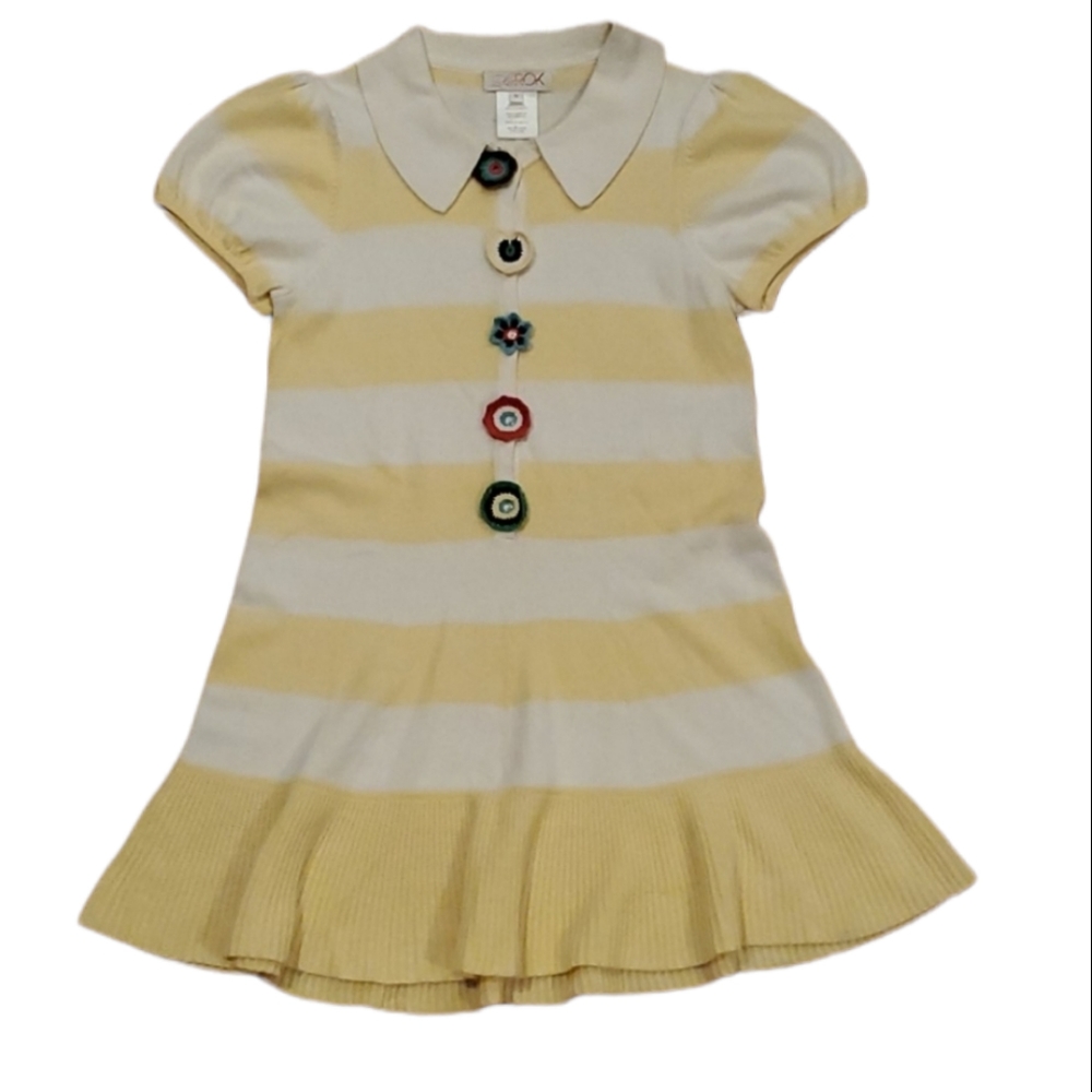 LaRok Yellow and White Sweater Dress